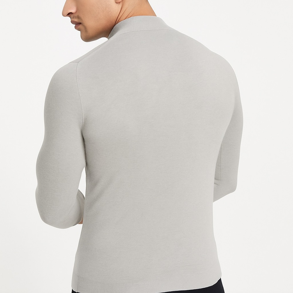 Gray Crewneck Sweater with Sleek Silhouette